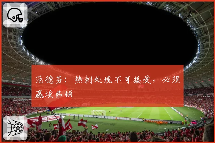 范德芬：热刺处境不可接受，必须赢埃弗顿